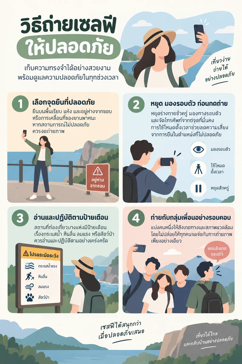 วิธีถ่ายเซลฟีให้ปลอดภัย