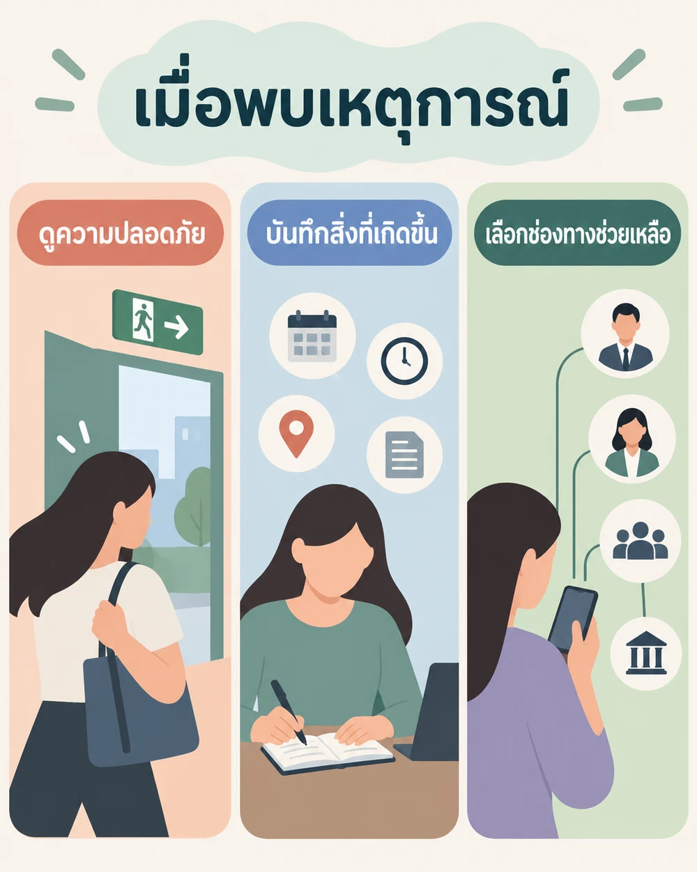หากพบเหตุการณ์ควรทำอย่างไร
