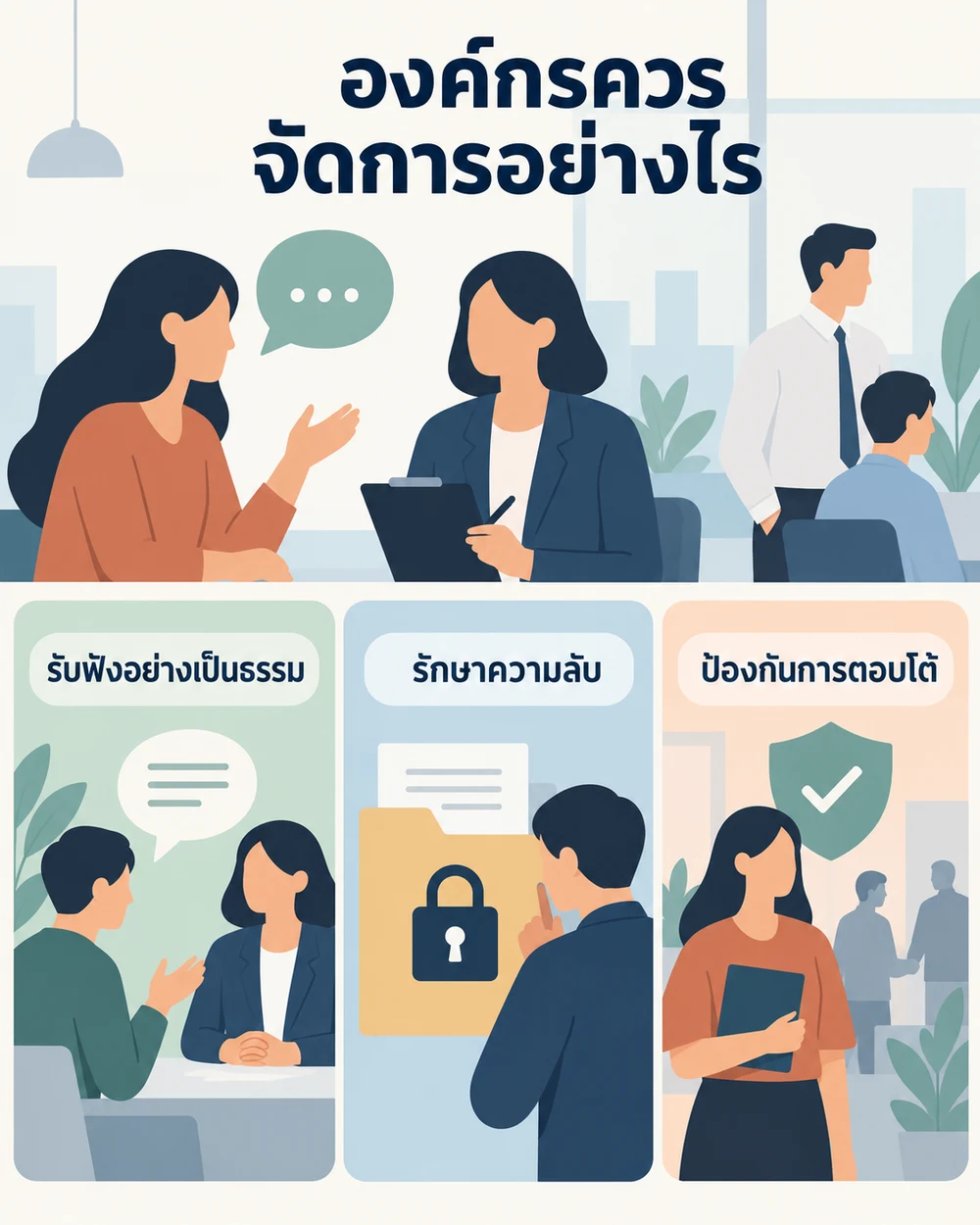 องค์กรควรป้องกันและรับเรื่องอย่างไร