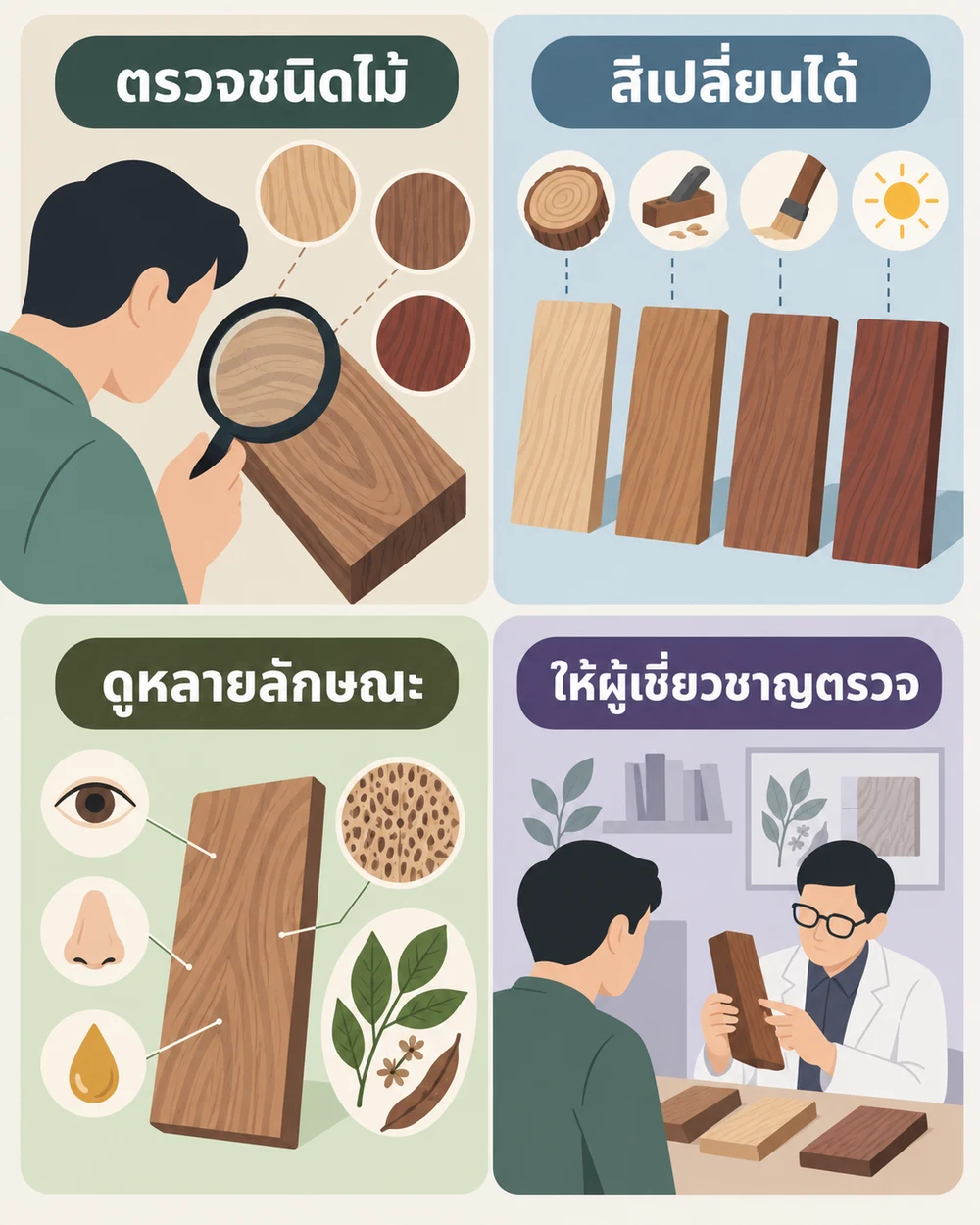 การดูไม้แปรรูปด้วยตาเปล่ามีข้อจำกัด