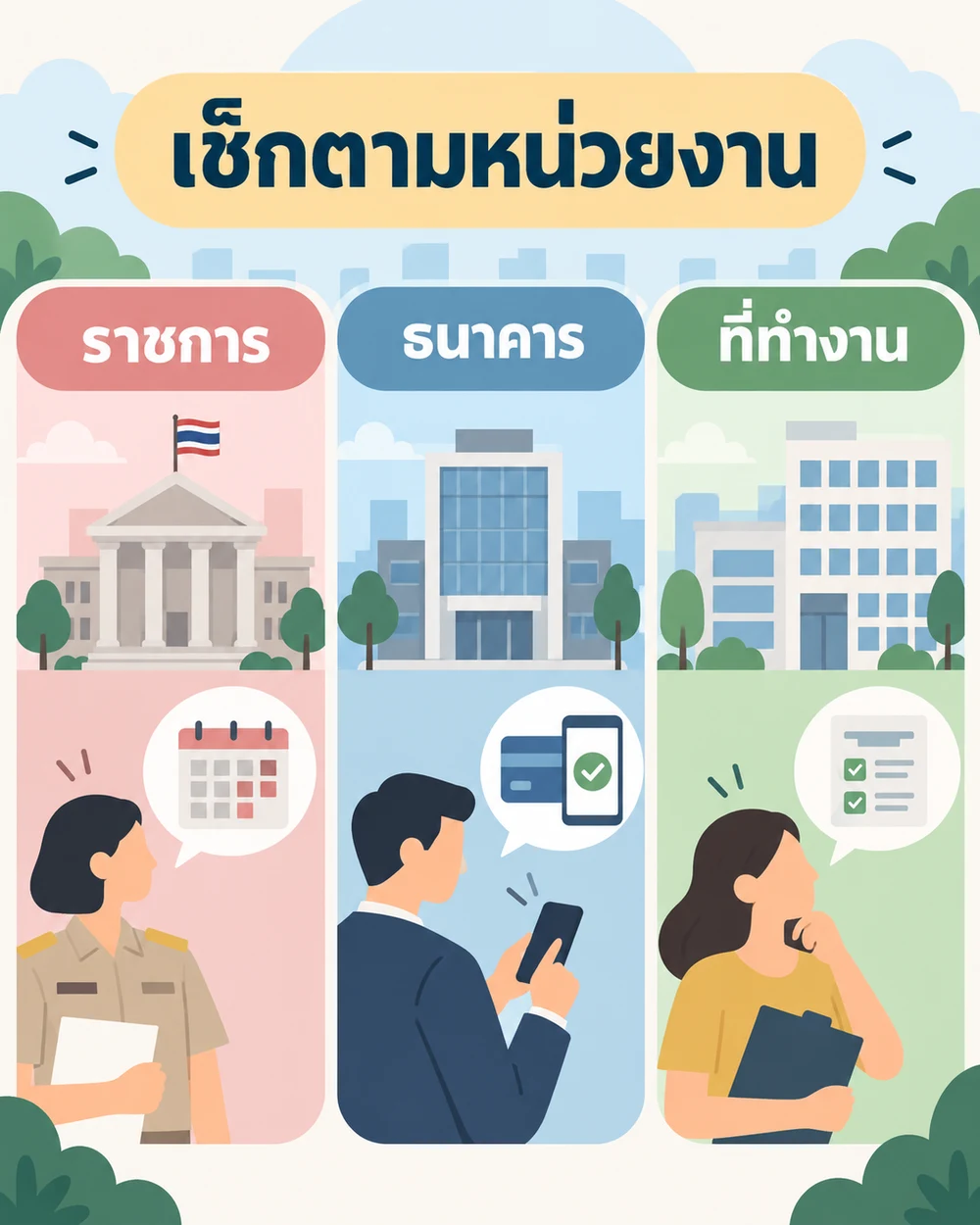 วันหยุดราชการ ธนาคาร และที่ทำงานต่างกันอย่างไร