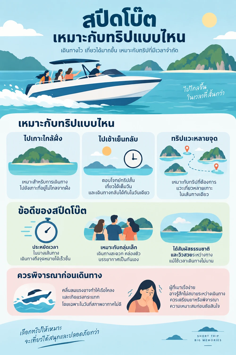 สปีดโบ๊ตเหมาะกับทริปแบบไหน
