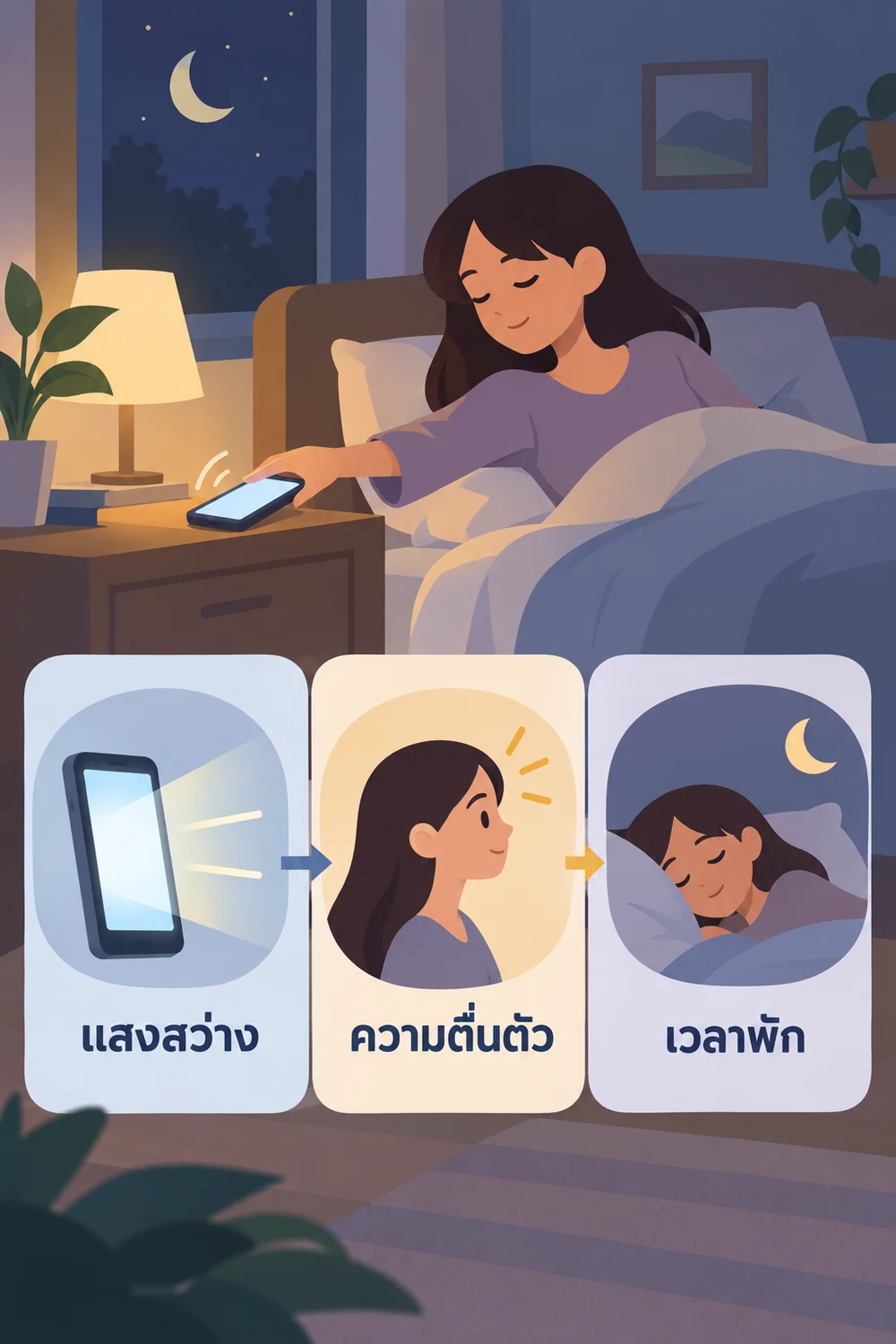 หน้าจอก่อนนอนเกี่ยวข้องกับการหลับอย่างไร