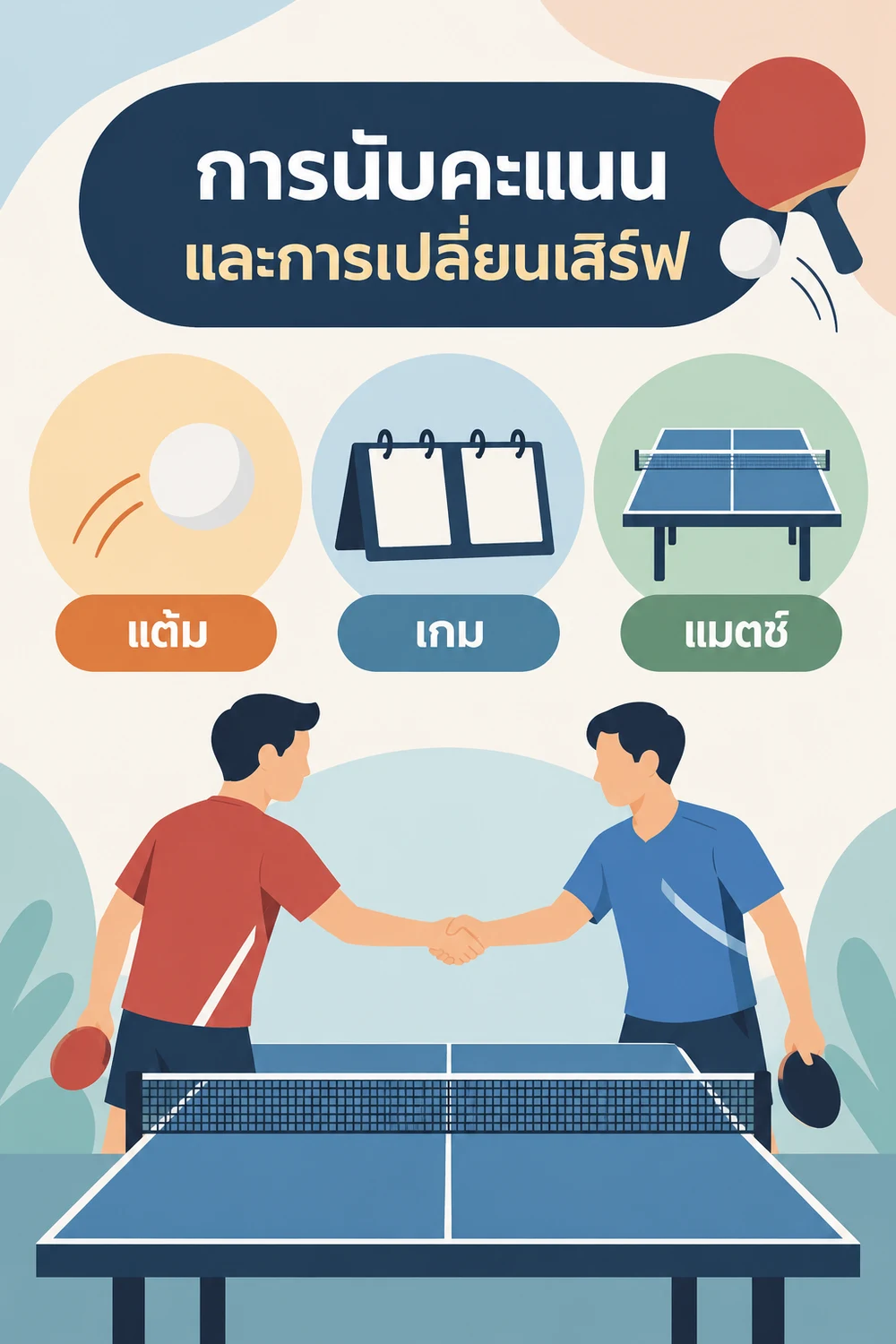 การนับคะแนนและการเปลี่ยนเสิร์ฟ