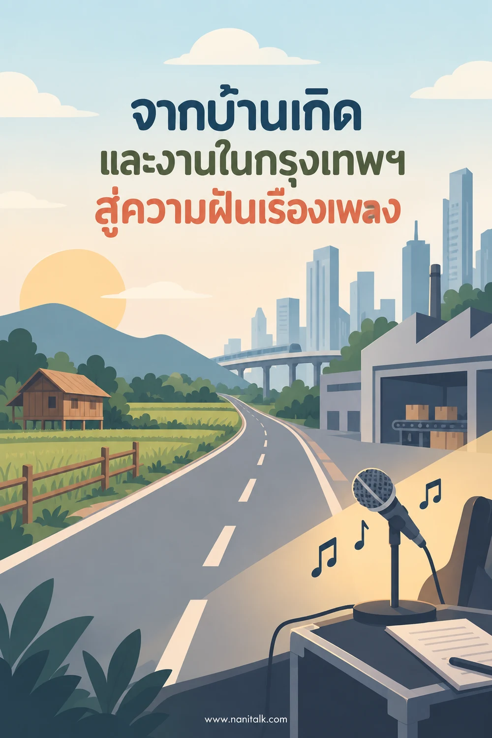 จากบ้านเกิดและงานในกรุงเทพฯ สู่ความฝันเรื่องเพลง