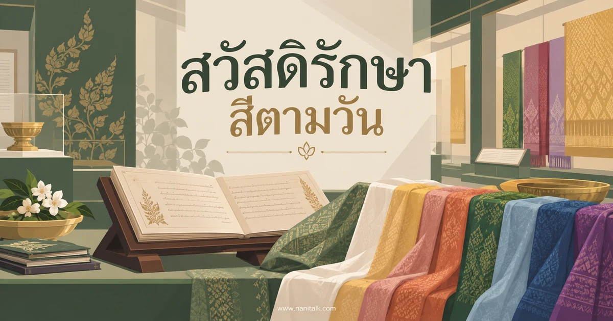 สวัสดิรักษา: สีแต่งกายตามวันในคำกลอนสุนทรภู่