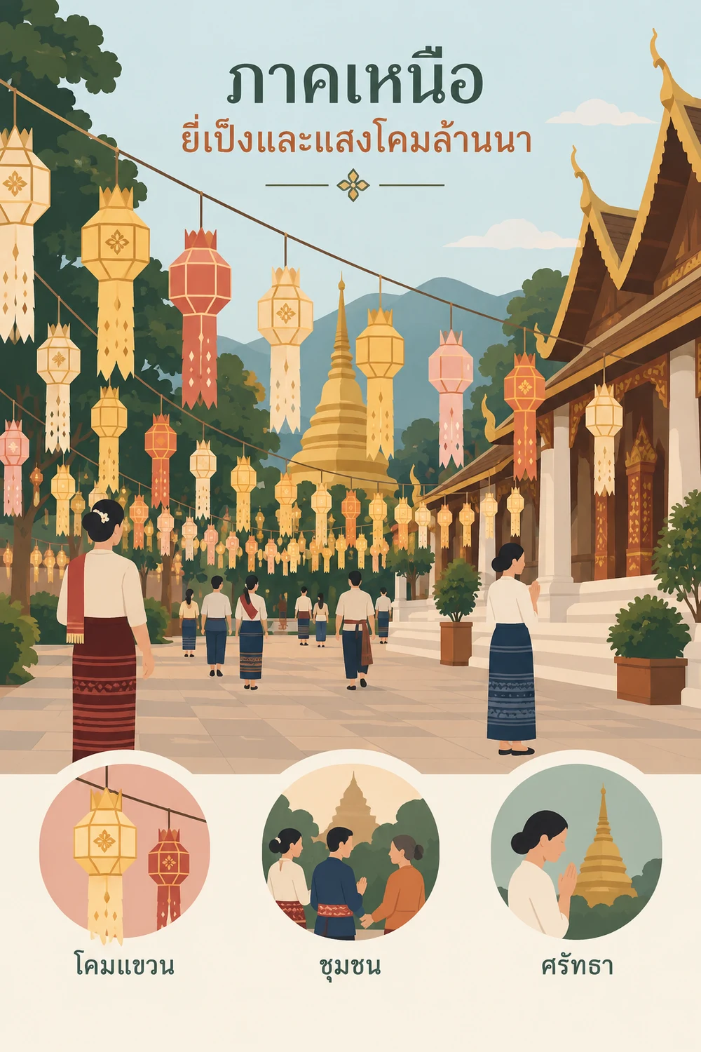 ภาคเหนือ: ยี่เป็งและแสงโคมล้านนา