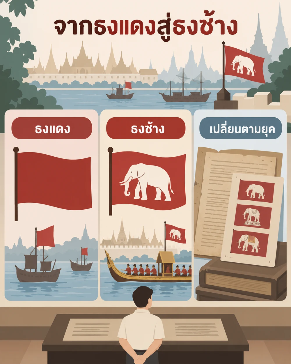ธงไทยเปลี่ยนจากธงแดงเป็นธงช้างอย่างไร
