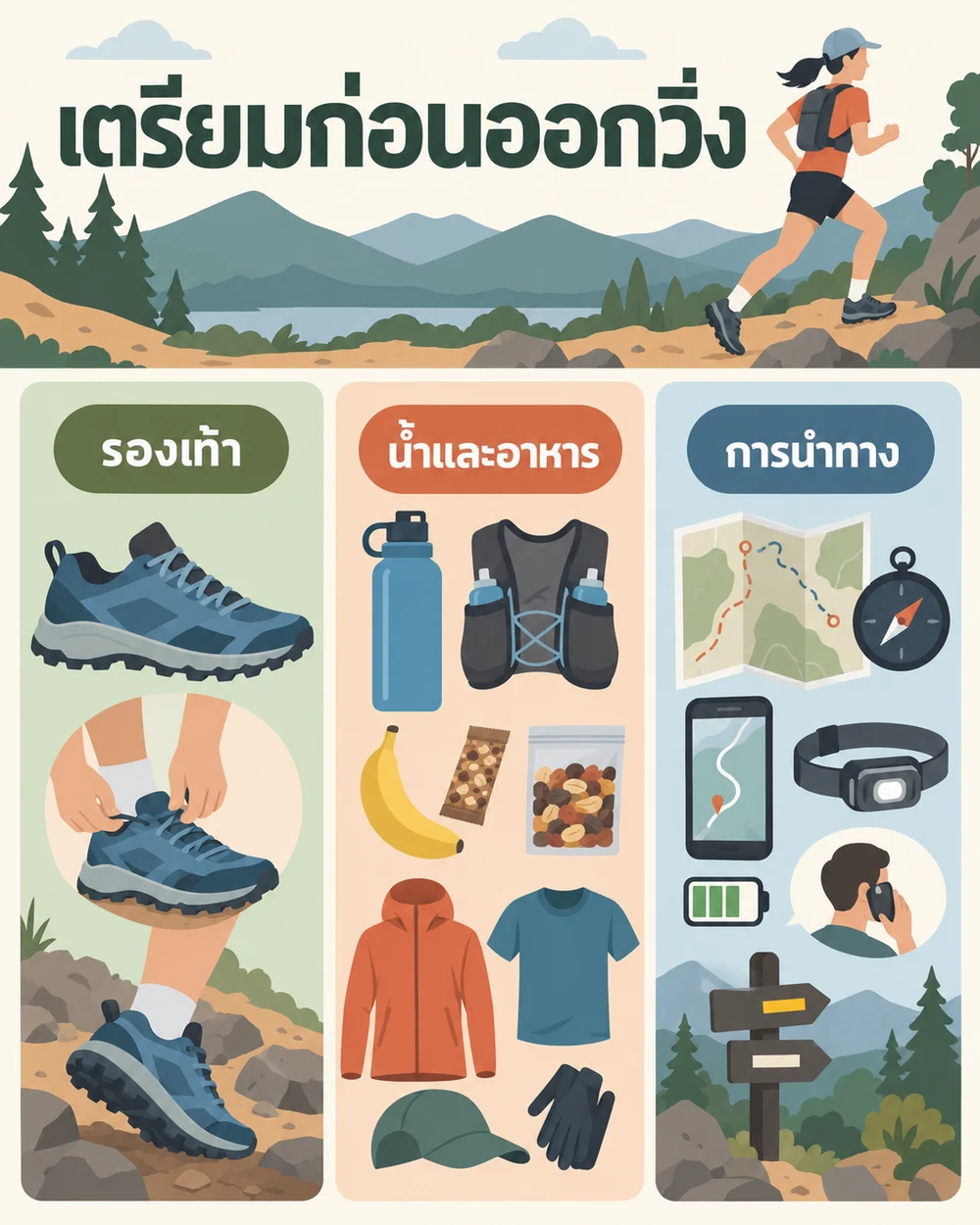เตรียมอุปกรณ์และวางแผนก่อนออกวิ่ง