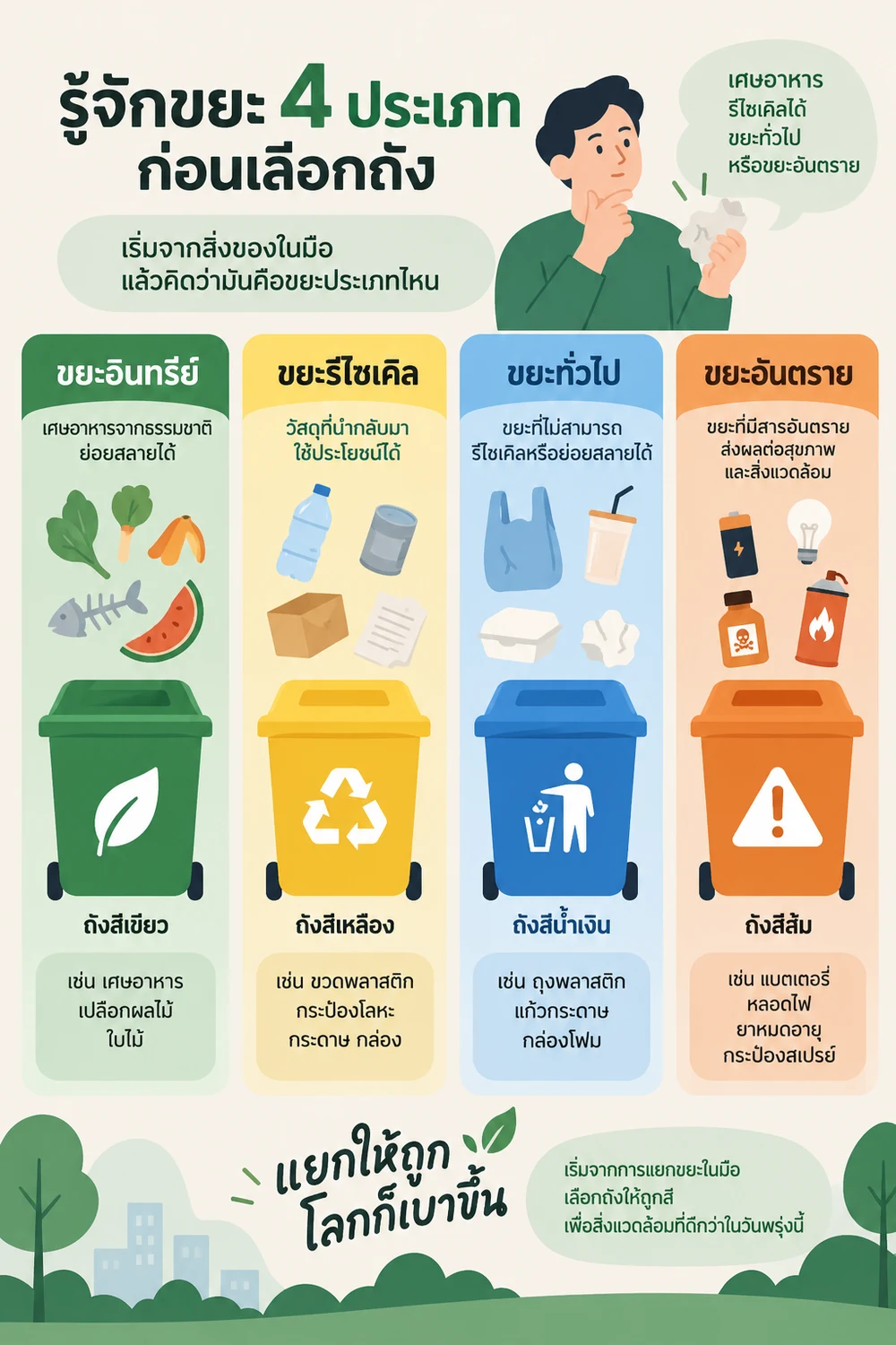 รู้จักขยะ 4 ประเภทก่อนเลือกถัง