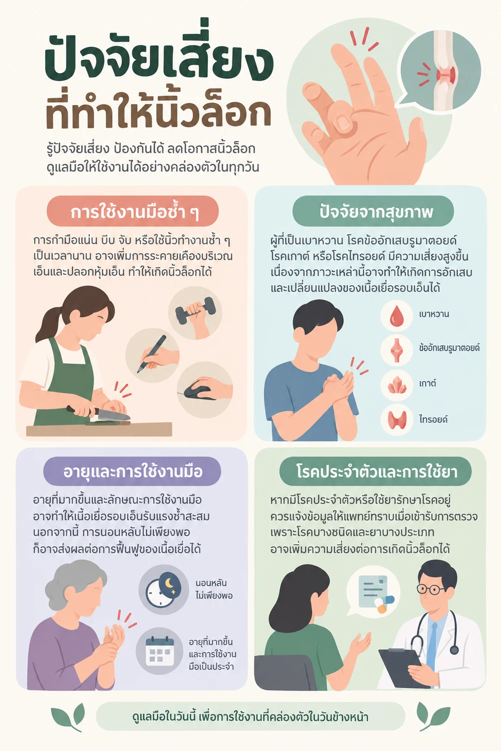 ปัจจัยเสี่ยงที่ทำให้นิ้วล็อก