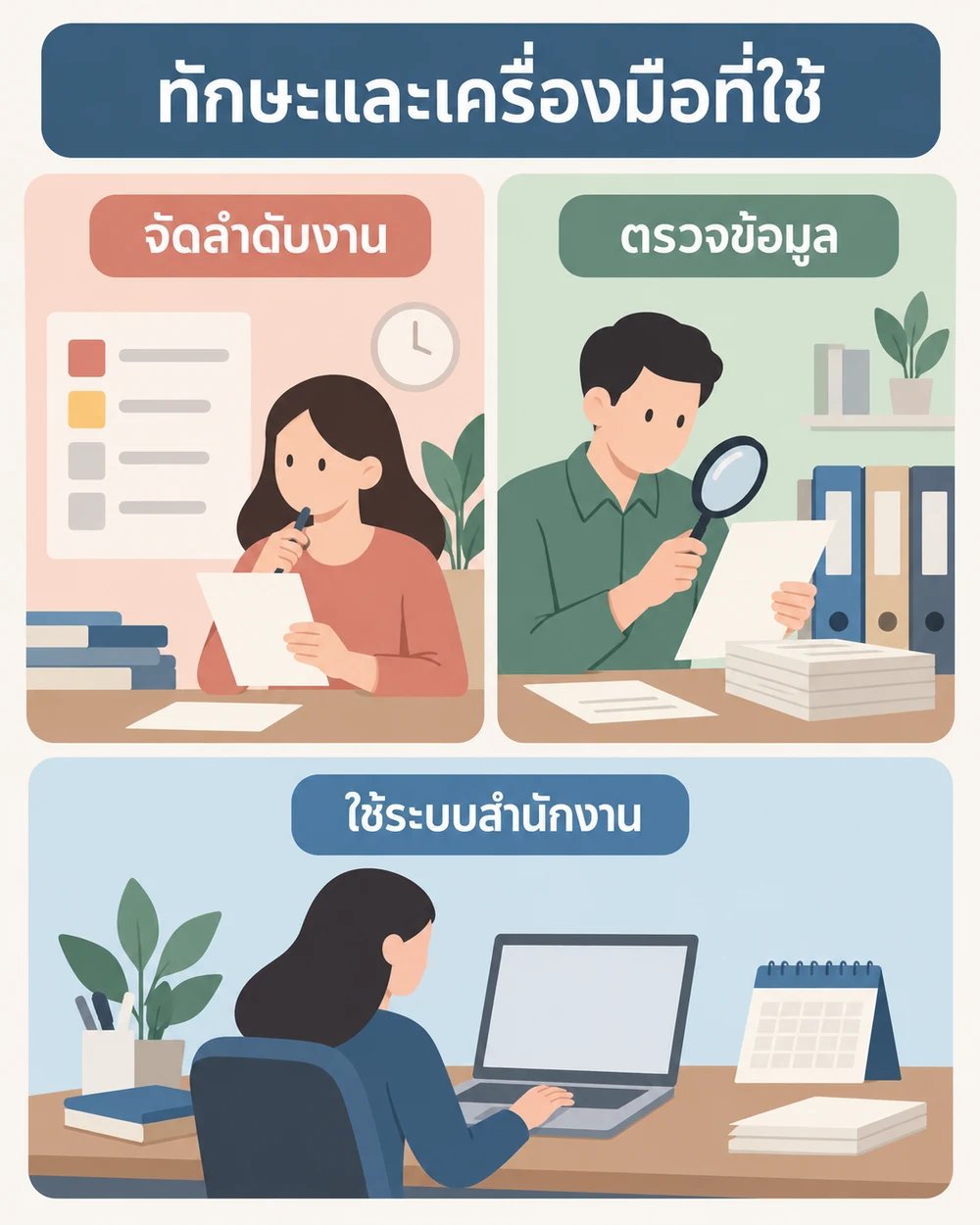 ทักษะและเครื่องมือที่ใช้