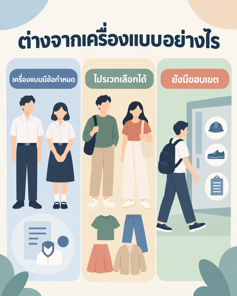 ชุดไปรเวทต่างจากเครื่องแบบอย่างไร
