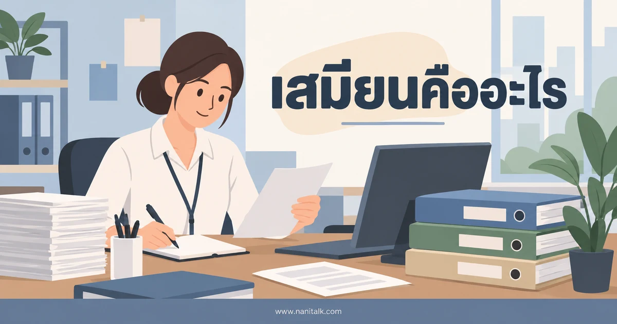 เสมียนคืออะไร หน้าที่ ทักษะ และความต่างจากงานธุรการ