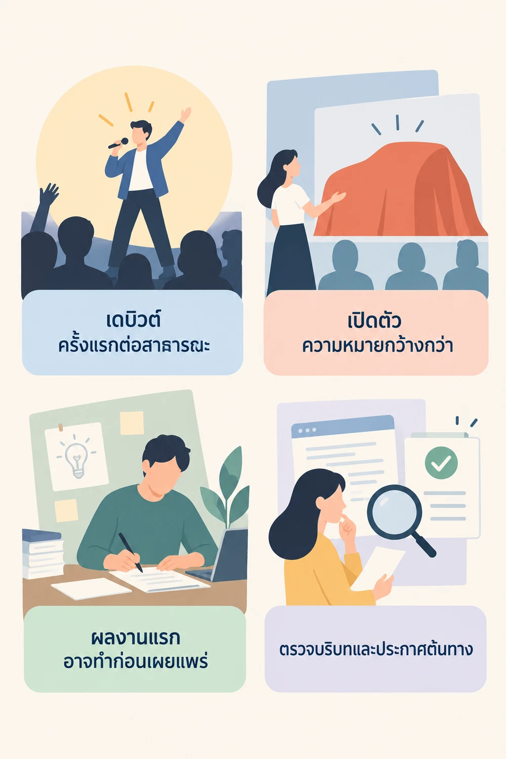 เดบิวต์ต่างจากเปิดตัวหรือผลงานแรกอย่างไร?