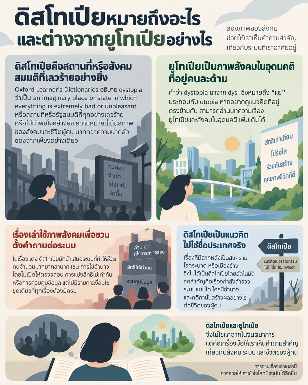 ดิสโทเปียหมายถึงอะไร และต่างจากยูโทเปียอย่างไร