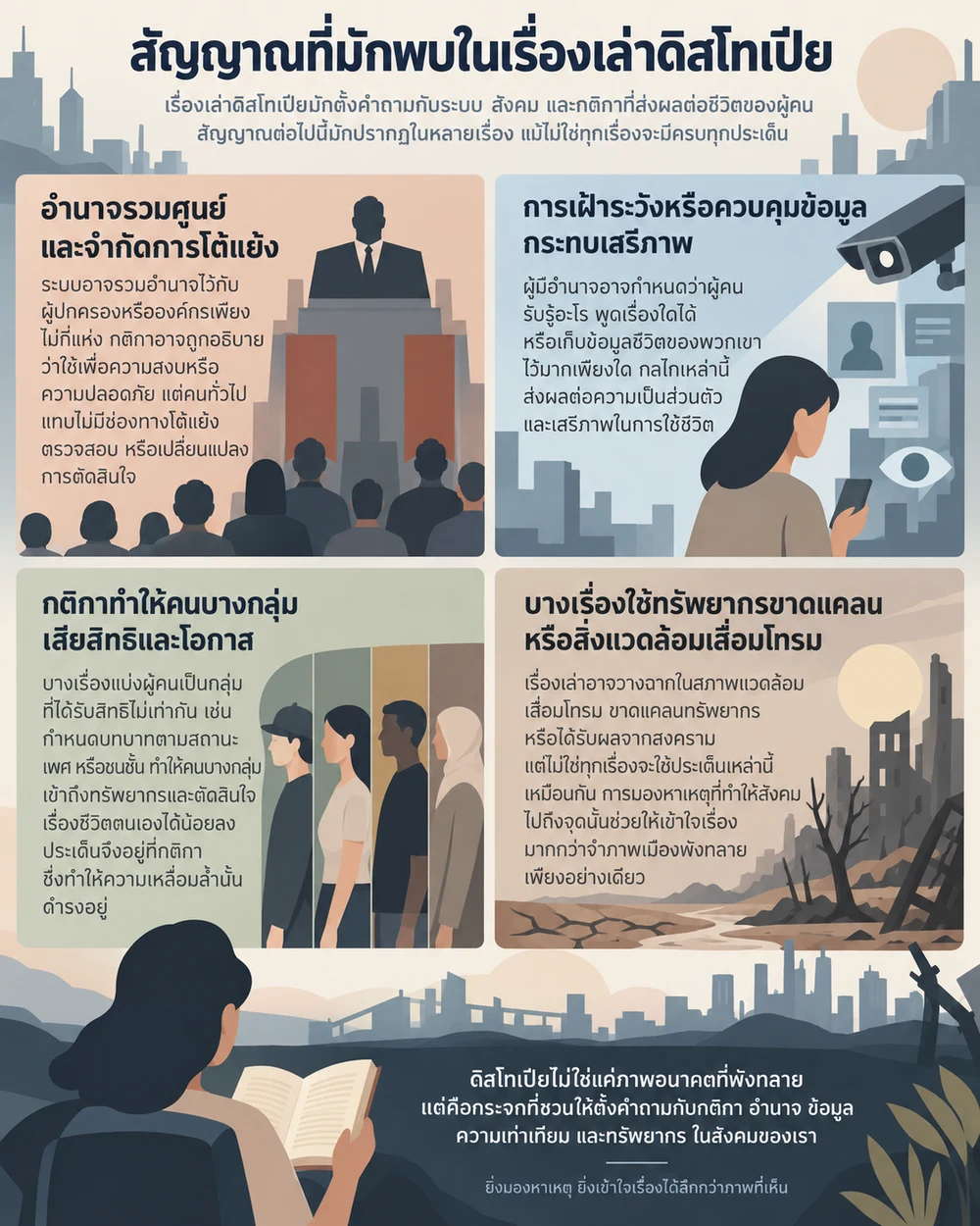 สัญญาณที่มักพบในเรื่องเล่าดิสโทเปีย