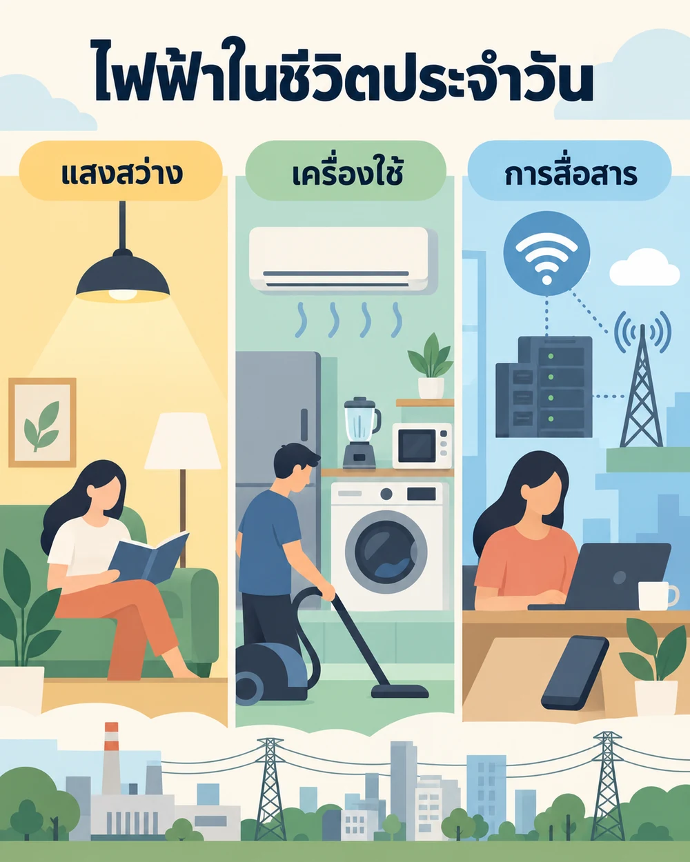 ไฟฟ้ามีบทบาทในชีวิตประจำวันอย่างไร