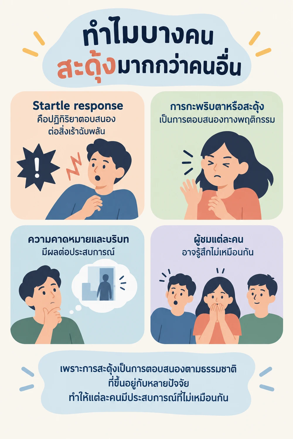 ทำไมบางคนสะดุ้งมากกว่าคนอื่น