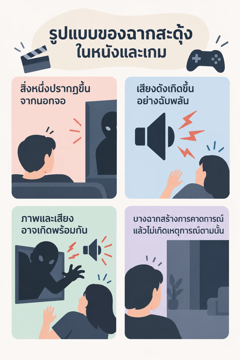 รูปแบบของฉากสะดุ้งในหนังและเกม
