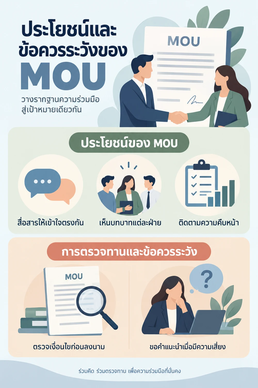 ประโยชน์และข้อควรระวังของ MOU