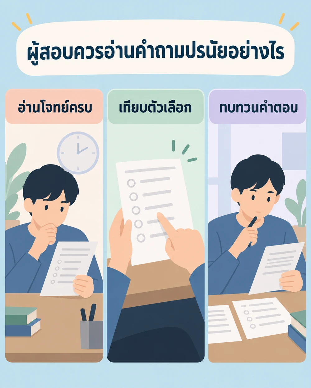 ผู้สอบควรอ่านคำถามปรนัยอย่างไร
