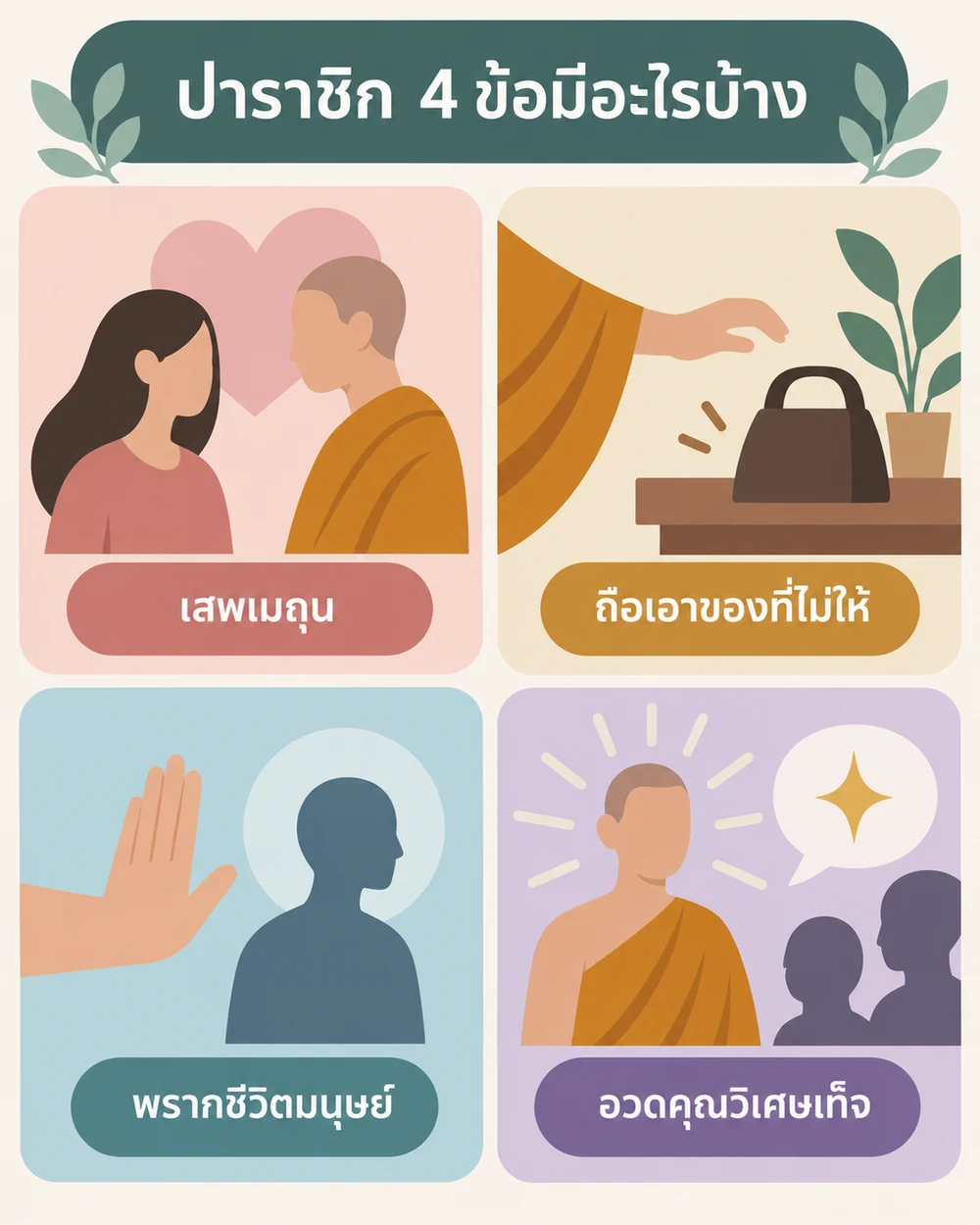 ปาราชิก 4 ข้อมีอะไรบ้าง