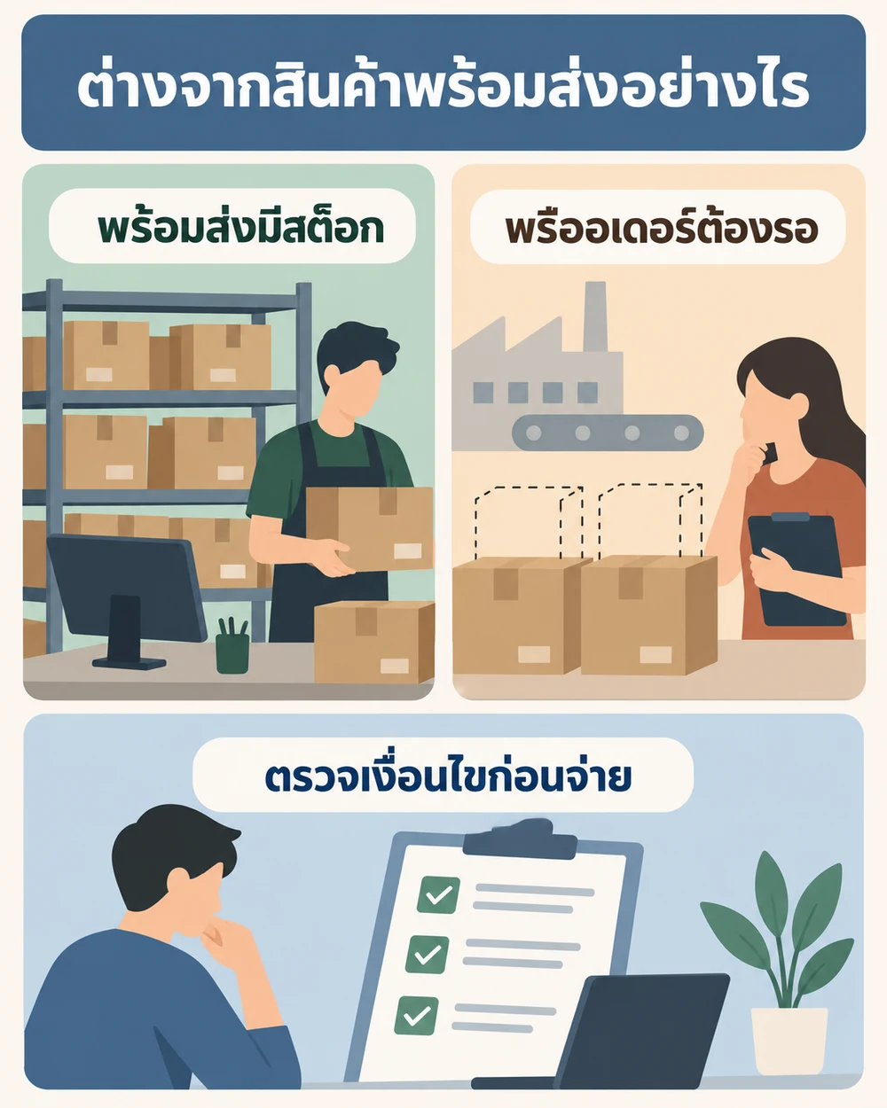 ต่างจากสินค้าพร้อมส่งอย่างไร