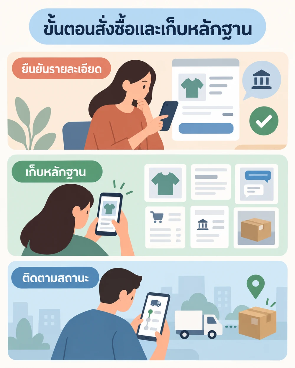 ขั้นตอนสั่งซื้อและเก็บหลักฐาน