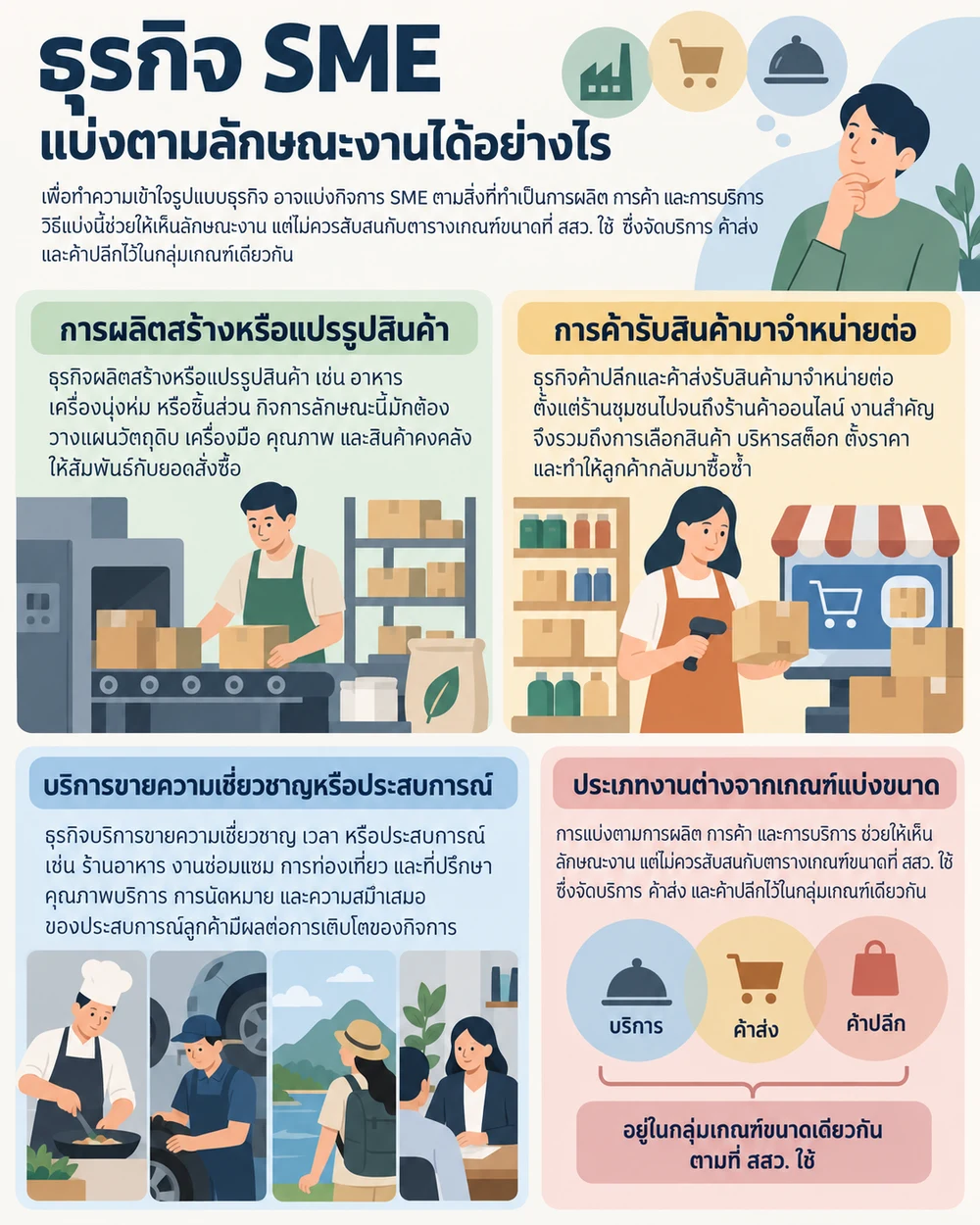 ธุรกิจ SME แบ่งตามลักษณะงานได้อย่างไร