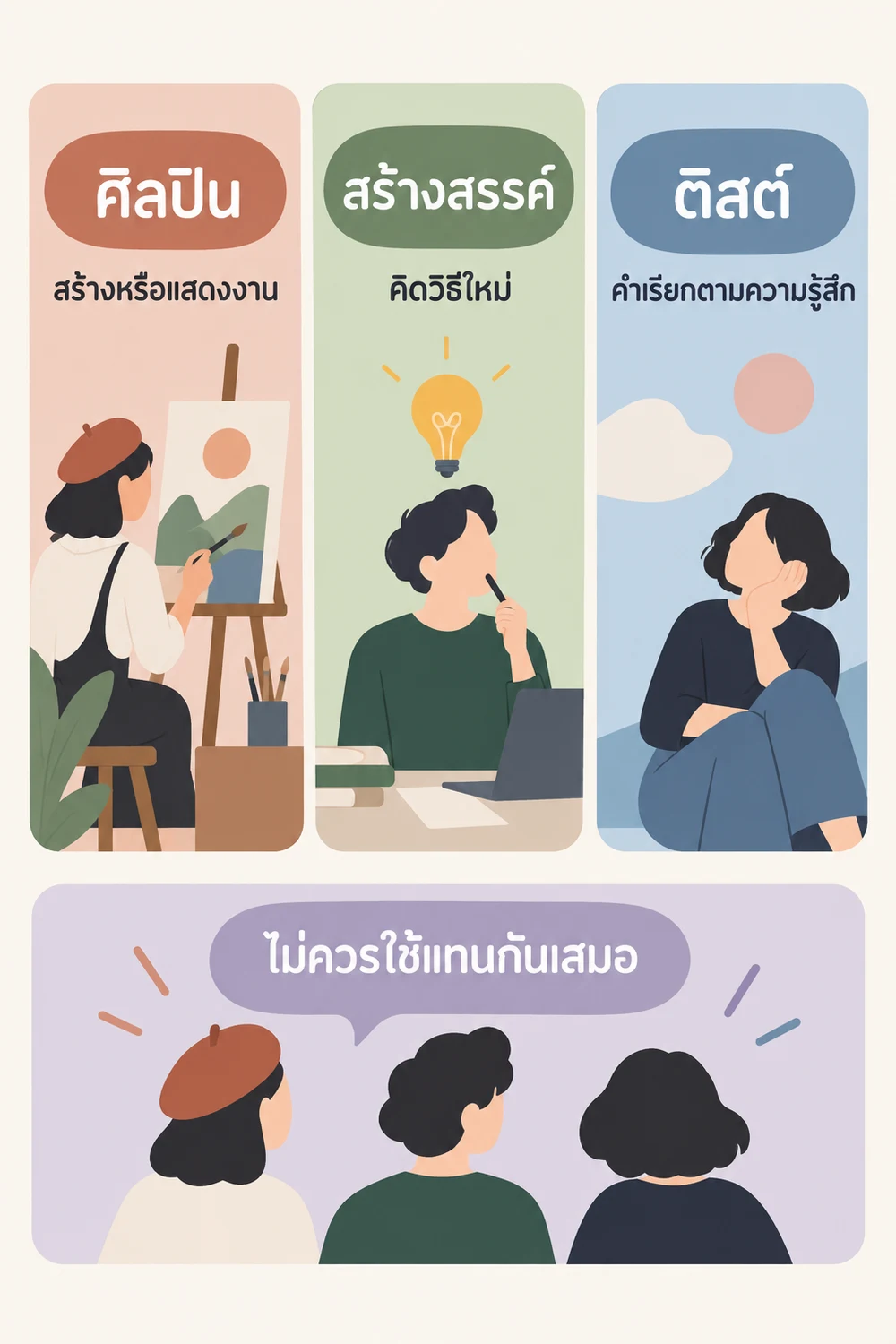 ติสต์ต่างจากศิลปินและความคิดสร้างสรรค์อย่างไร