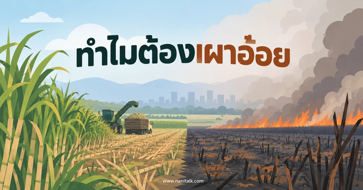 ทำไมต้องเผาอ้อย ส่งผลต่อฝุ่น PM2.5 อย่างไร และมีทางเลือกอะไรบ้าง