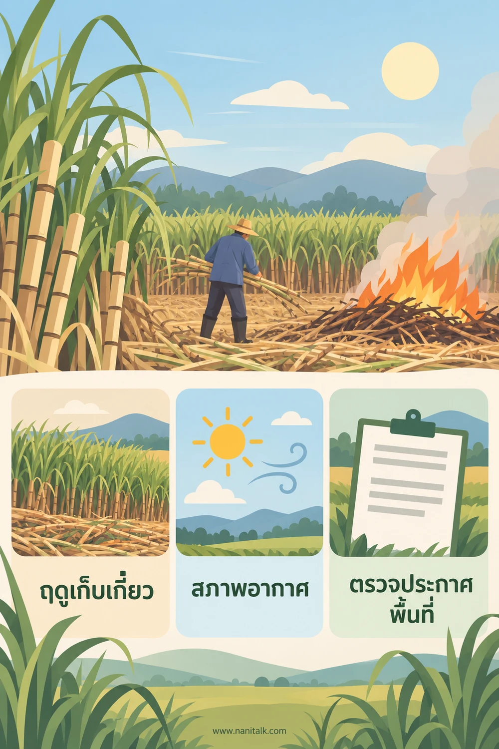 เผาอ้อยช่วงไหนและทำไมต้องดูข้อมูลรายพื้นที่