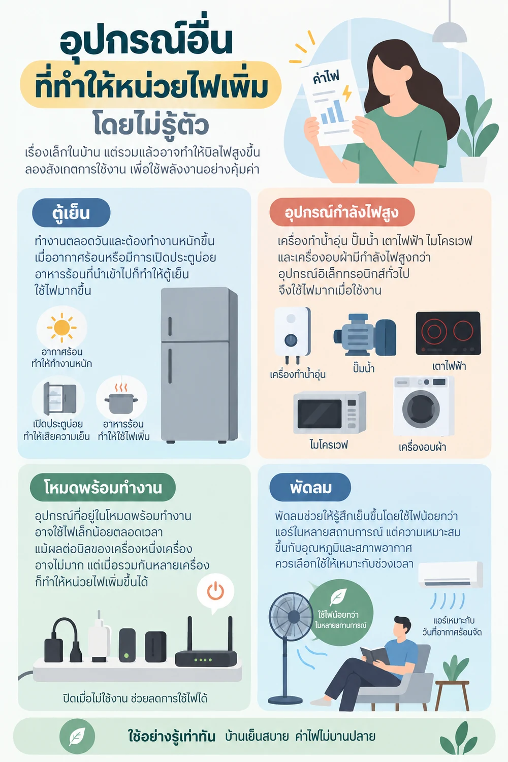 อุปกรณ์อื่นที่ทำให้หน่วยไฟเพิ่มโดยไม่รู้ตัว