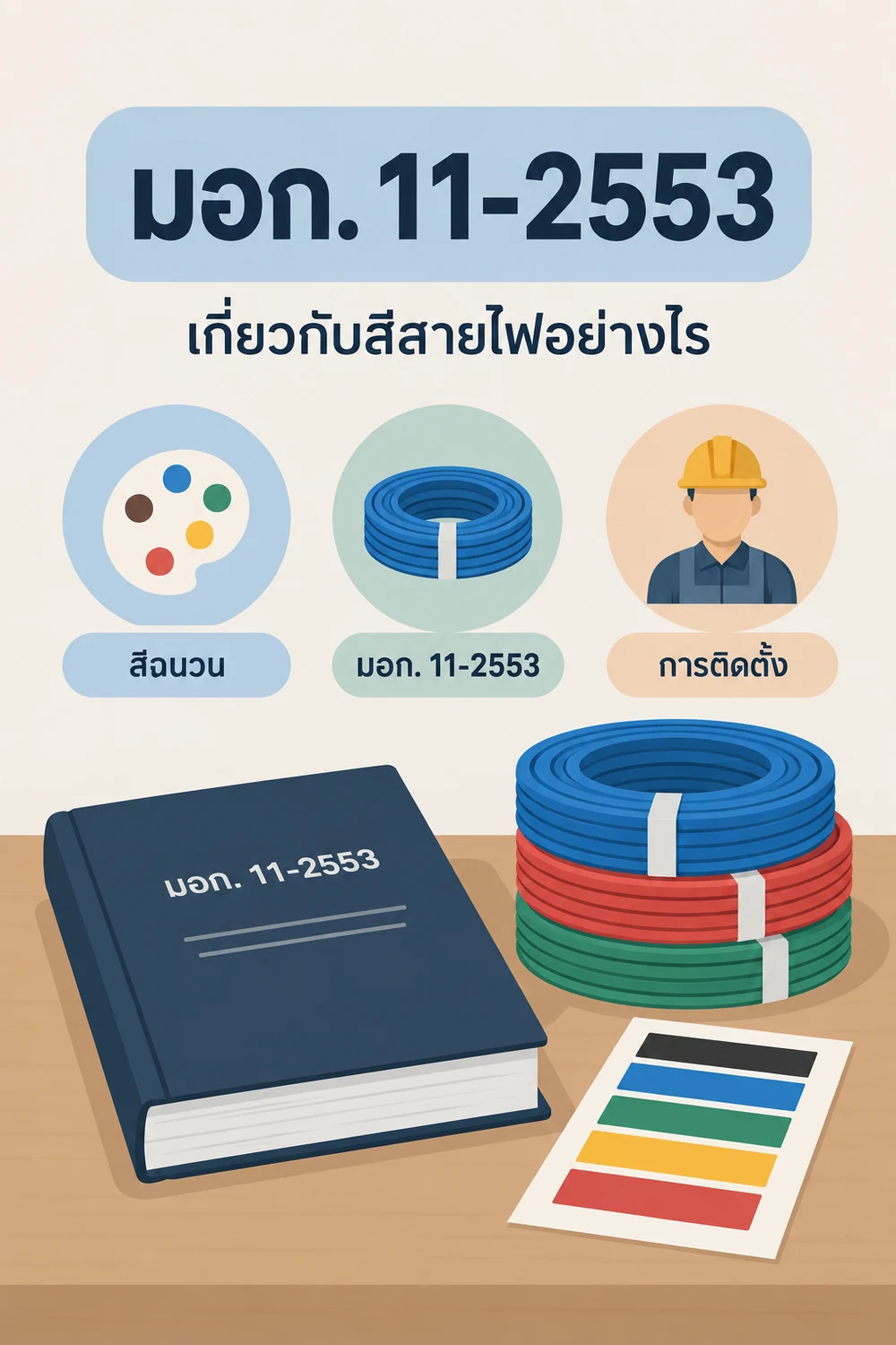 มอก. 11-2553 เกี่ยวกับสีสายไฟอย่างไร