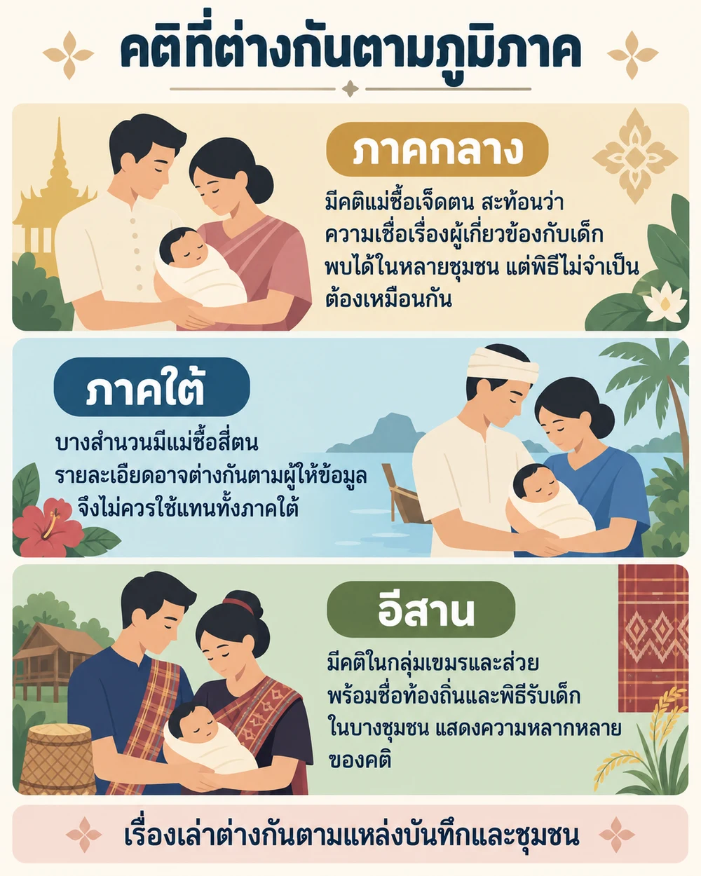 ความเชื่อเรื่องแม่ซื้อแตกต่างกันตามภูมิภาคอย่างไร