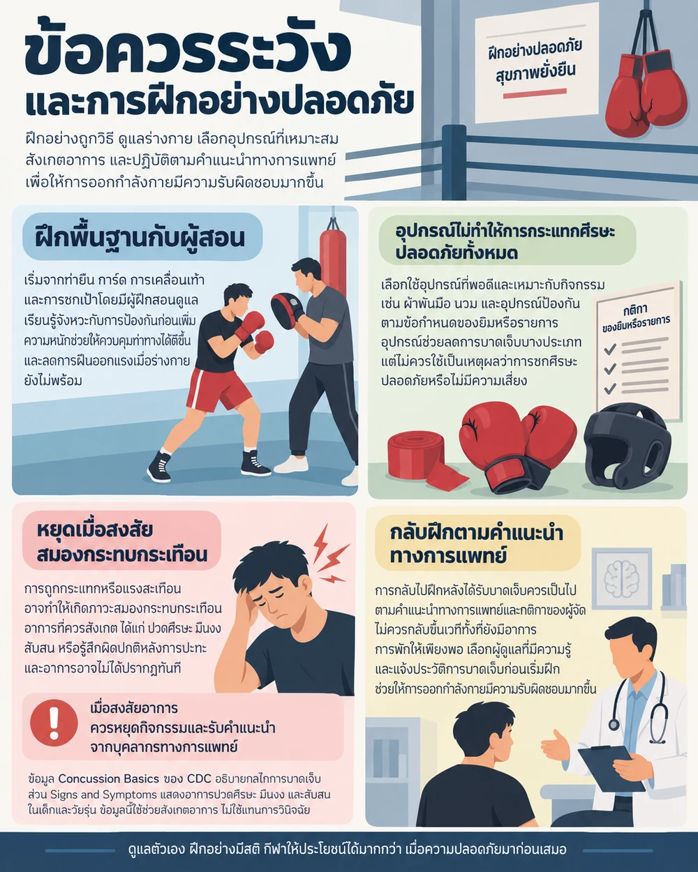 ข้อควรระวังและการฝึกอย่างปลอดภัย