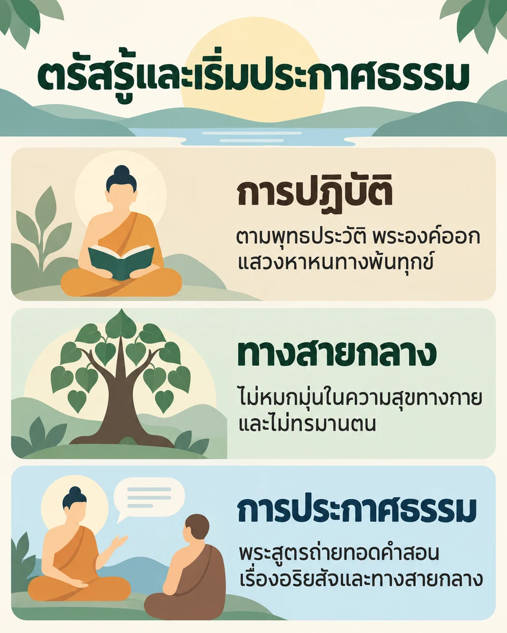 ตรัสรู้และเริ่มประกาศธรรม