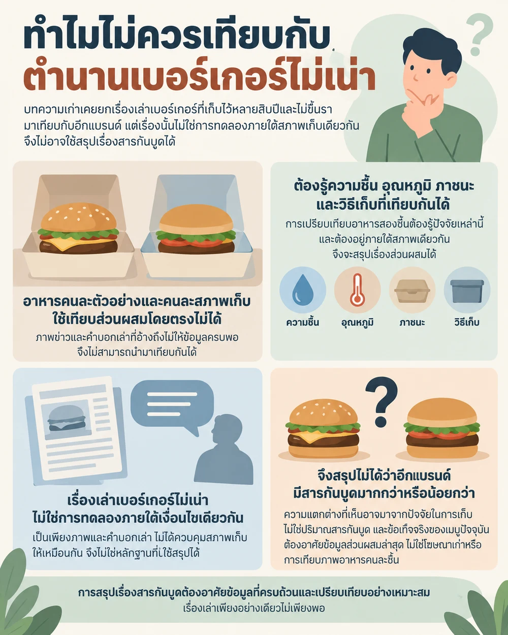 ทำไมไม่ควรเทียบกับตำนานเบอร์เกอร์ไม่เน่า