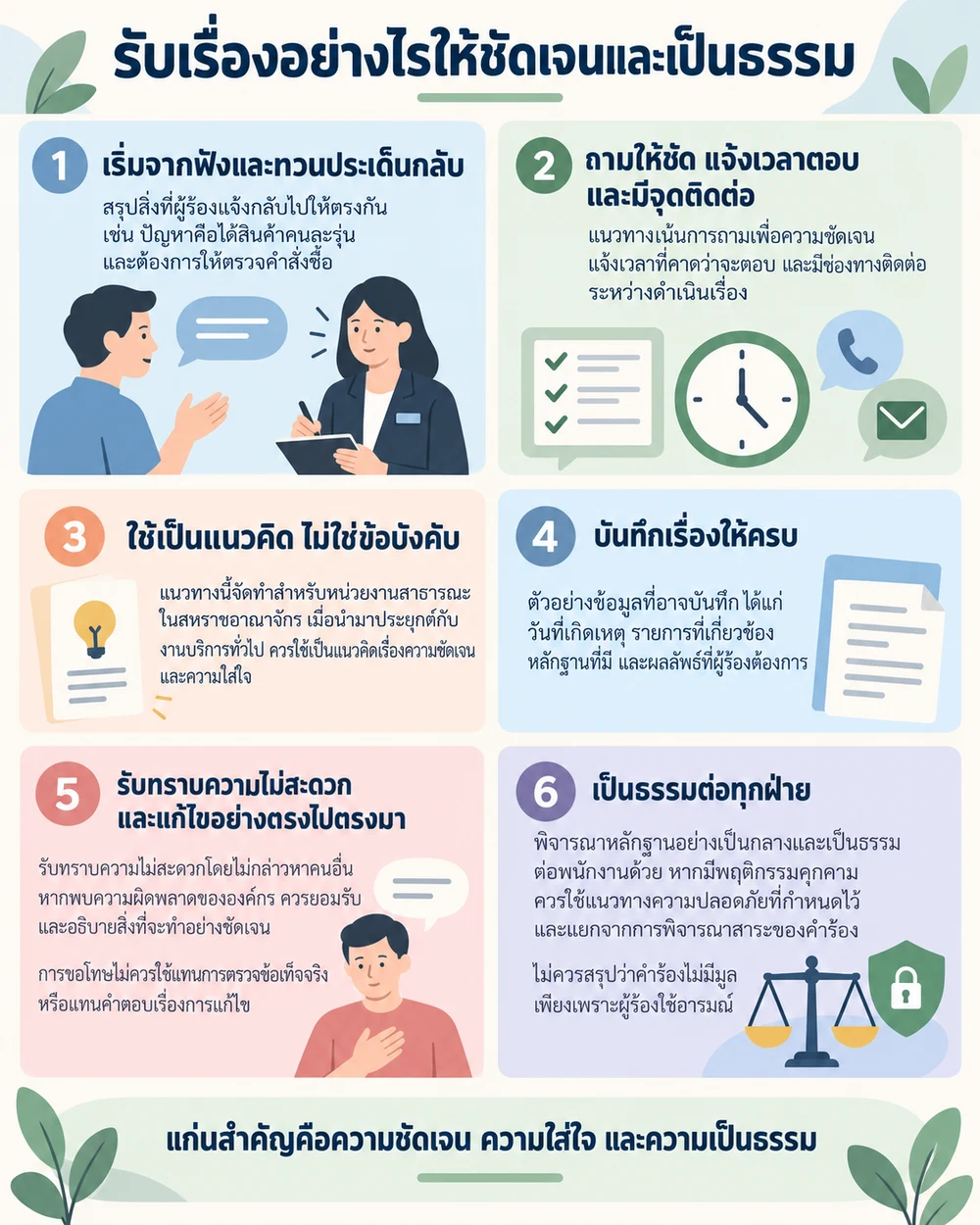 รับเรื่องอย่างไรให้ชัดเจนและเป็นธรรม