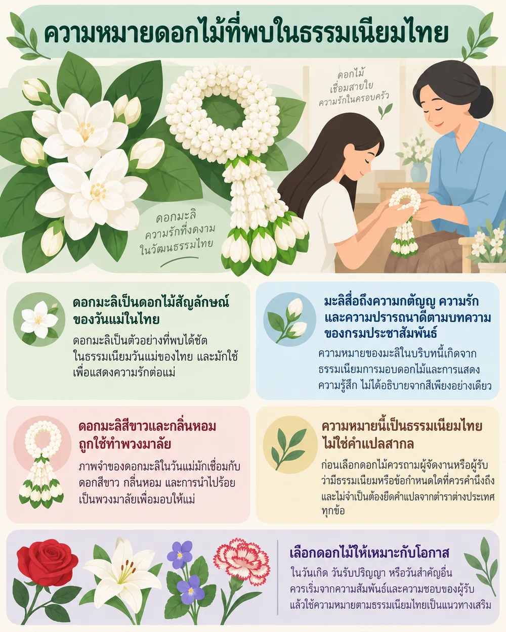 ความหมายดอกไม้ที่พบในธรรมเนียมไทย