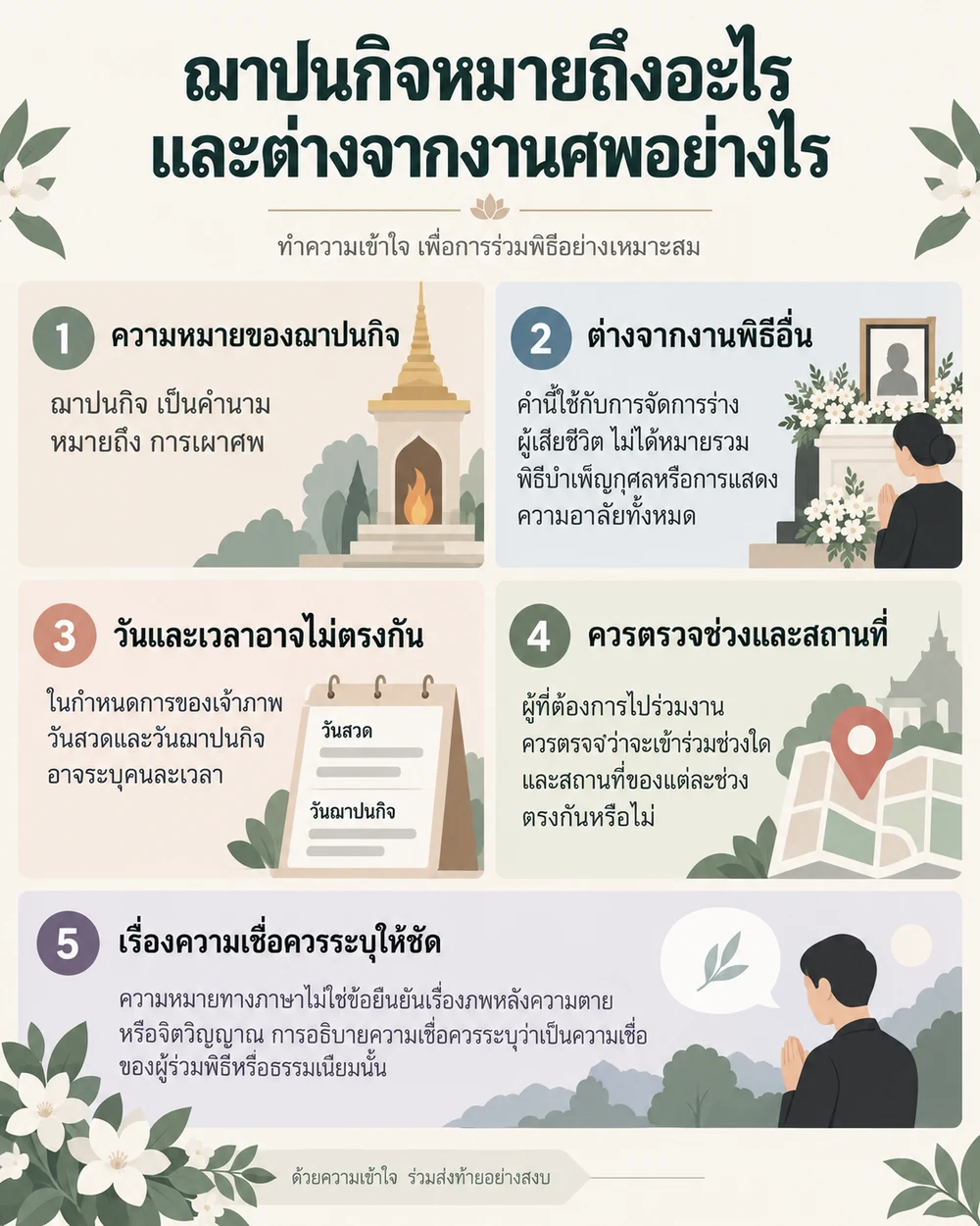 ฌาปนกิจหมายถึงอะไร และต่างจากงานศพอย่างไร
