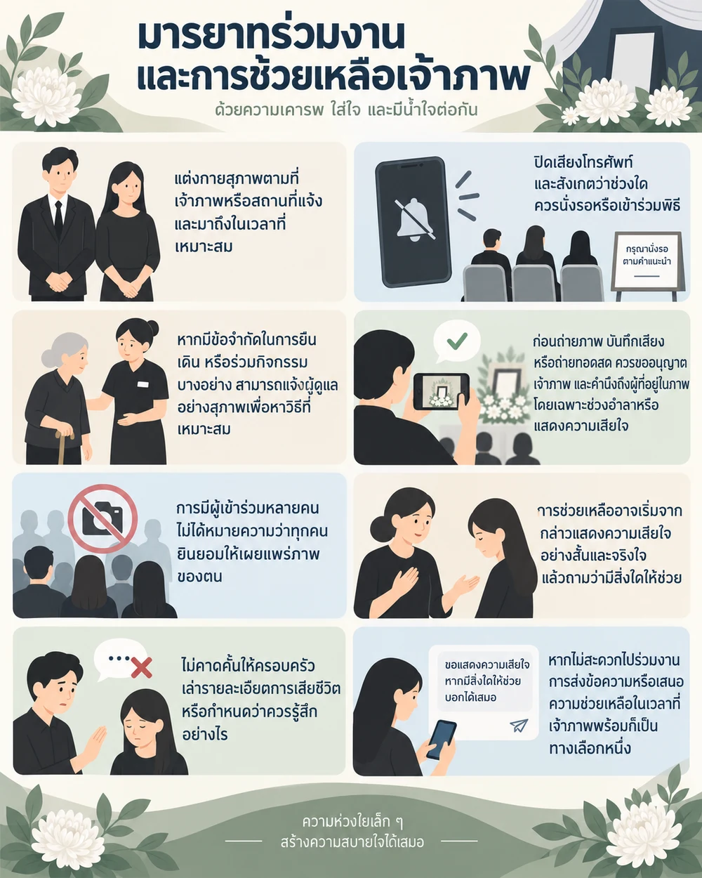 มารยาทร่วมงานและการช่วยเหลือเจ้าภาพ