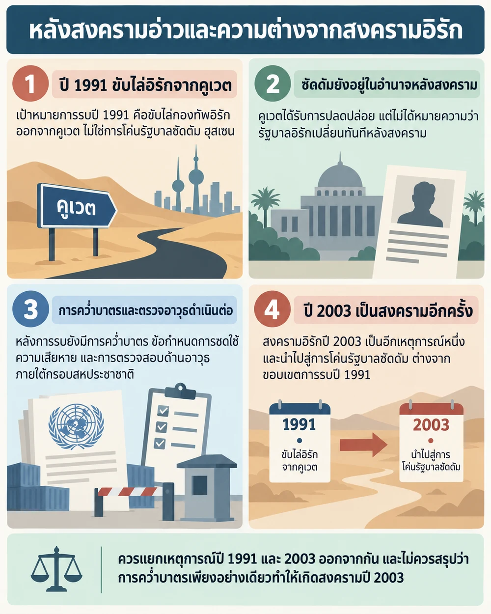 หลังสงครามอ่าวและความต่างจากสงครามอิรัก