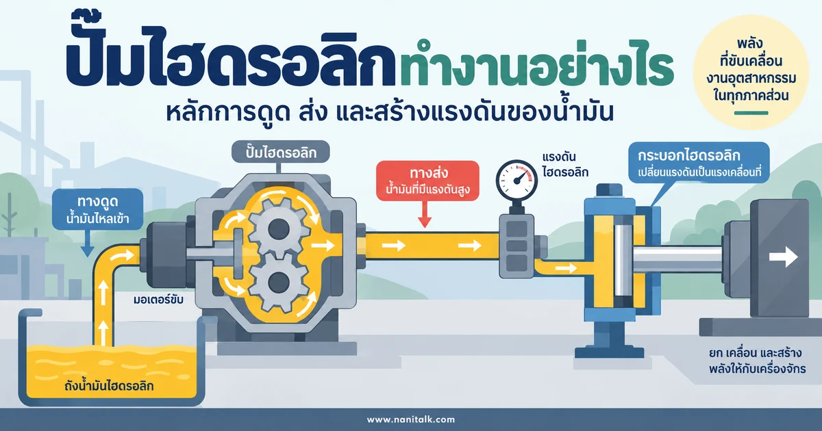 ปั๊มไฮดรอลิกทำงานอย่างไร ชนิดที่พบบ่อย และวิธีดูแลระบบ