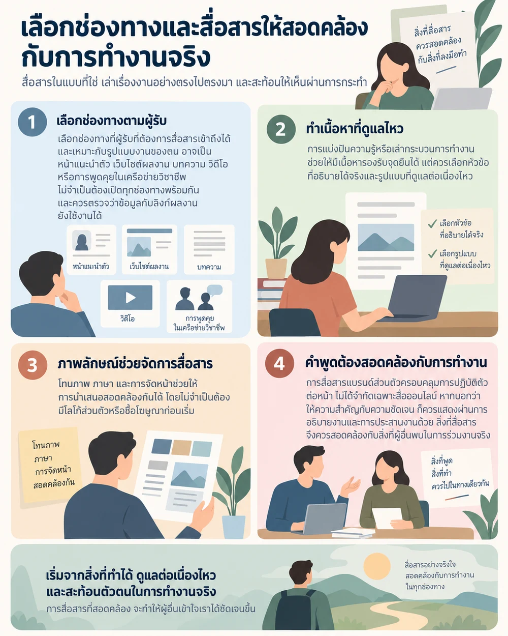 เลือกช่องทางและสื่อสารให้สอดคล้องกับการทำงานจริง