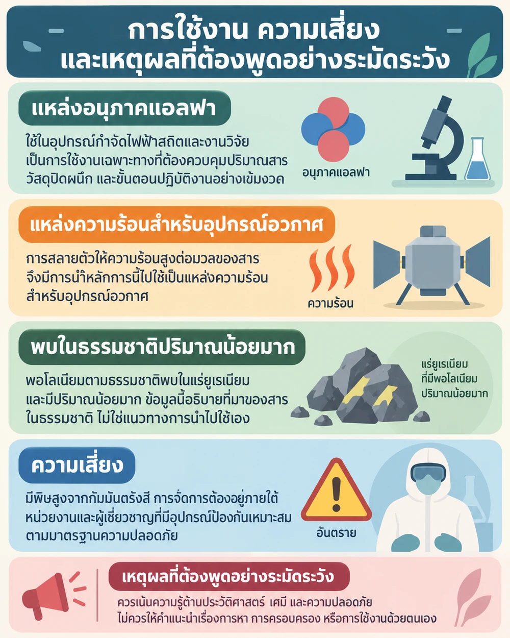 การใช้งาน ความเสี่ยง และเหตุผลที่ต้องพูดอย่างระมัดระวัง