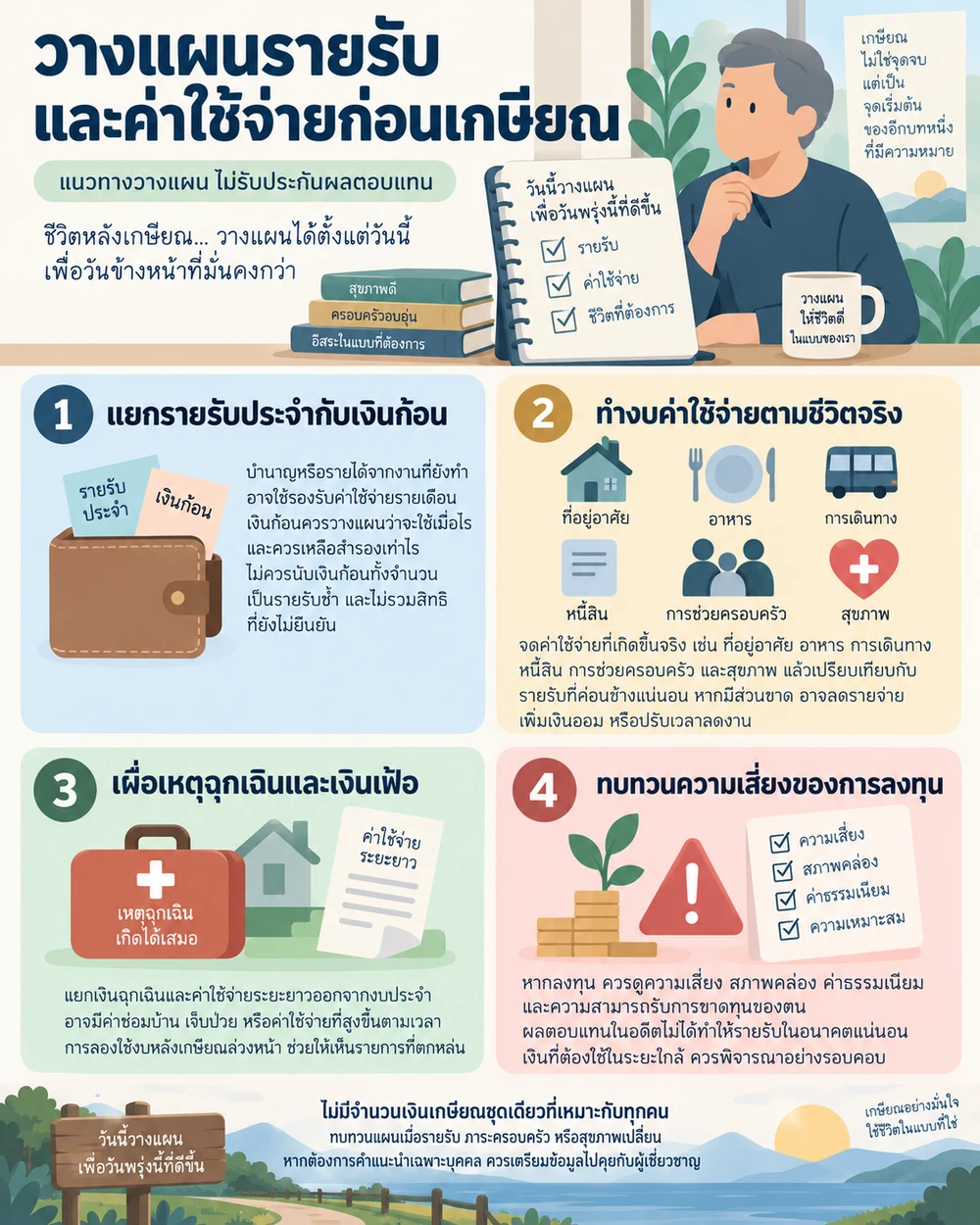 วางแผนรายรับและค่าใช้จ่ายก่อนเกษียณ