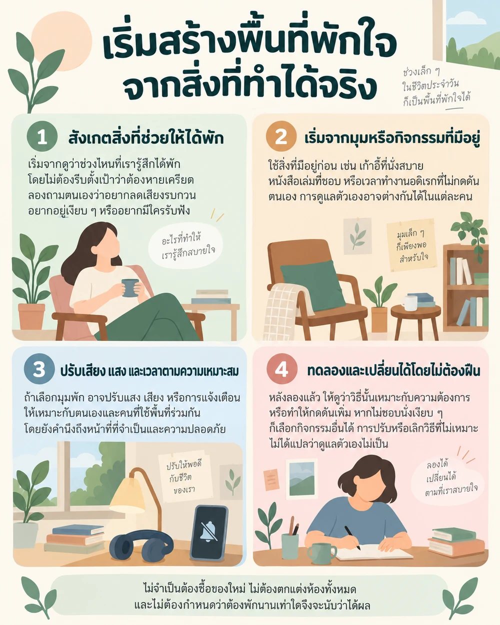 เริ่มสร้างพื้นที่พักใจจากสิ่งที่ทำได้จริง