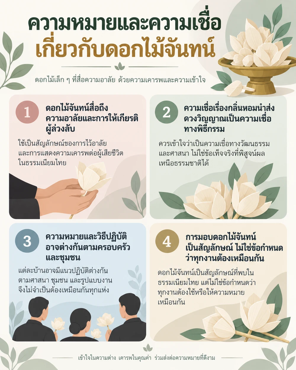 ความหมายและความเชื่อเกี่ยวกับดอกไม้จันทน์